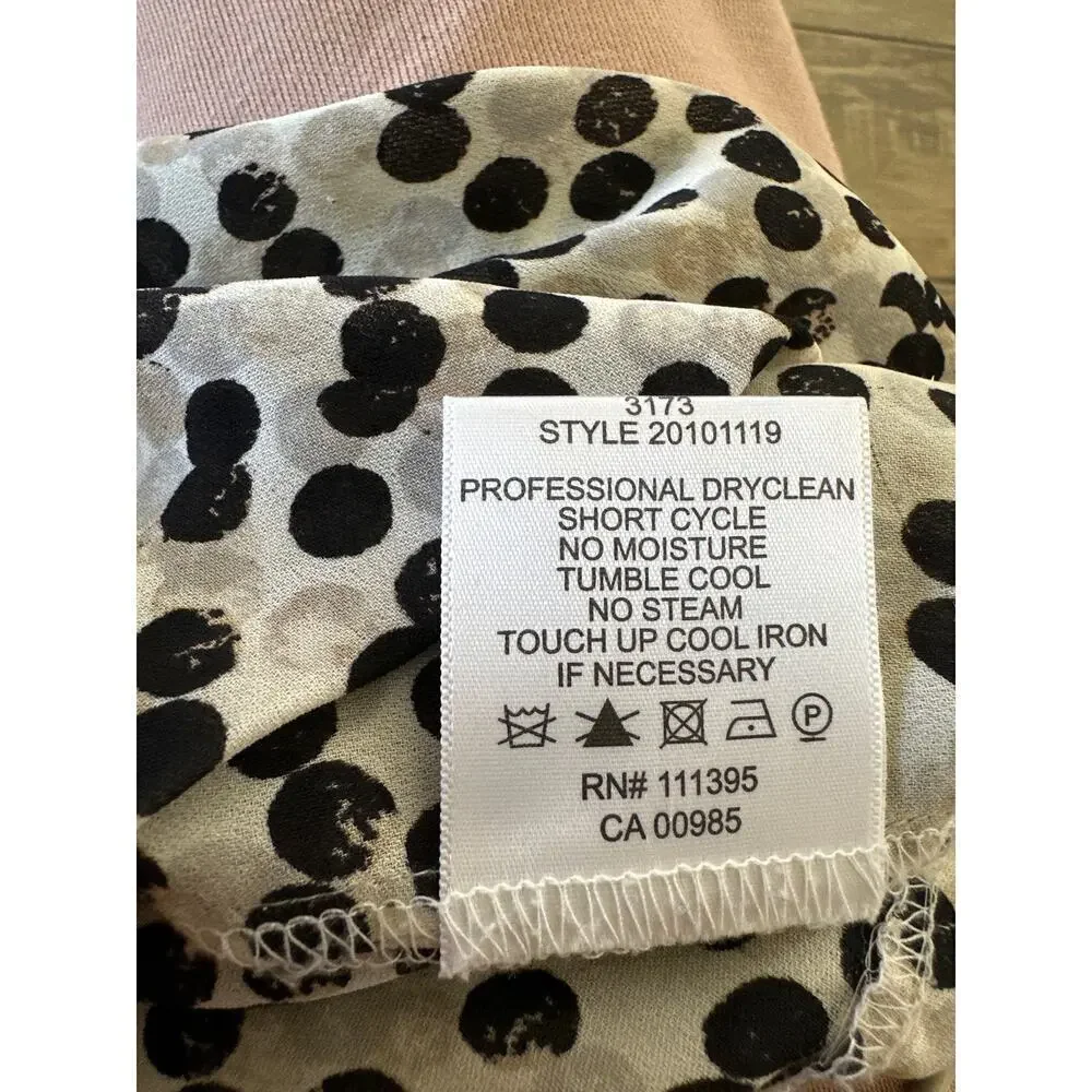 Tory Burch Women's Dotted Print Silk Ruffle Drawstring Neck Camisole Top Size 6